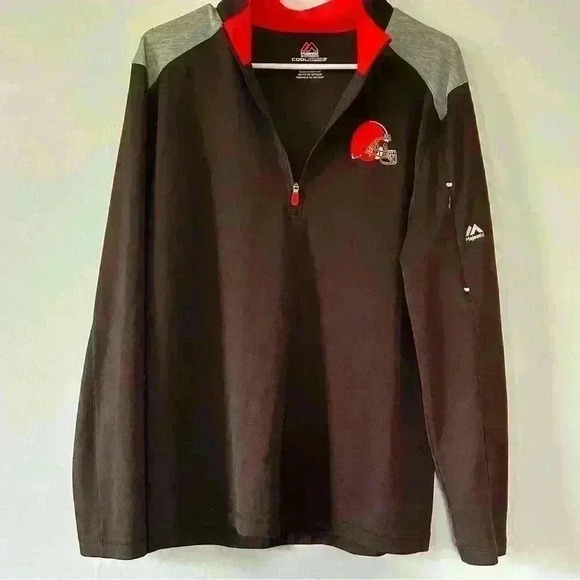 Cleveland browns quarter zip with sleeve pocket - Picture 1 of 5